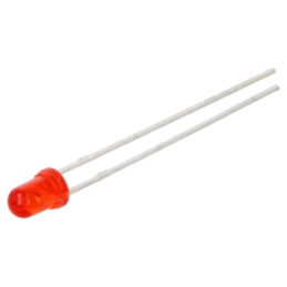 LED; 3mm; roşie; 180÷400mcd; 45°; Parte frontală: convex; Nr.term: 2
