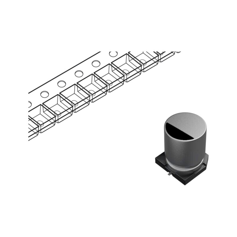 Condensator: electrolitic; SMD; 10uF; 25VDC; Ø4x5,4mm; ±20%; 80mA Condensator: electrolitic; SMD; 10uF; 25VDC; Ø4x5,4mm; ±20%; 80mA