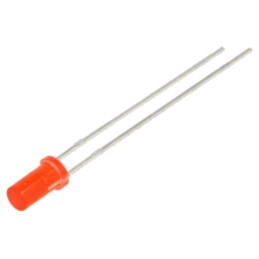 LED; 3mm; roşie; 70÷120mcd; 130°; Parte frontală: plat; 1,6÷2,6VDC