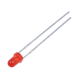 LED; 3mm; roşie; 250mcd; 40°; Parte frontală: convex; 1,7÷2,5VDC