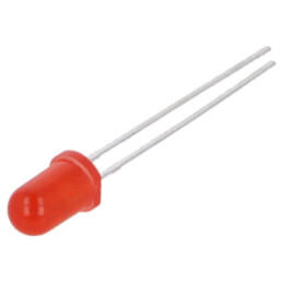 LED; 5mm; roşie; 140÷250mcd; 60°; Parte frontală: convex; Nr.term: 2
