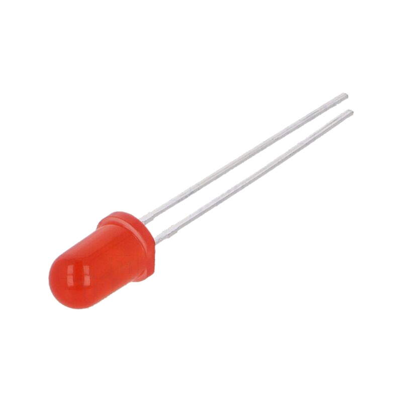 LED; 5mm; roşie; 140÷250mcd; 60°; Parte frontală: convex; Nr.term: 2 LED; 5mm; roşie; 140÷250mcd; 60°; Parte frontală: convex; Nr.term: 2