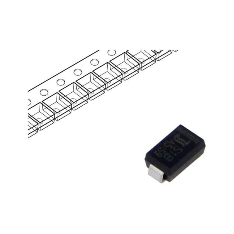 Diodă: redresoare; SMD; 100V; 1A; 1,5us; SMA; Ufmax: 1,1V; Ifsm: 30A Diodă: redresoare; SMD; 100V; 1A; 1,5us; SMA; Ufmax: 1,1V; Ifsm: 30A