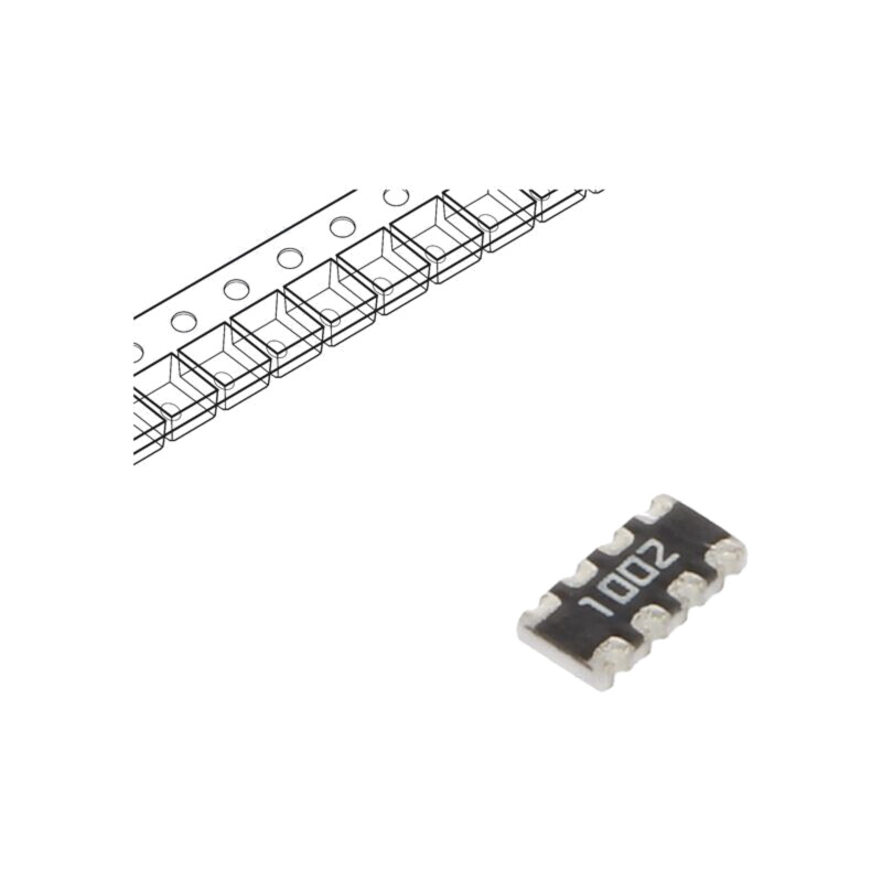 Rezistor multipolar: Y; SMD; 10kΩ; ±1%; 62,5mW; Nr.rezistori: 4 Rezistor multipolar: Y; SMD; 10kΩ; ±1%; 62,5mW; Nr.rezistori: 4