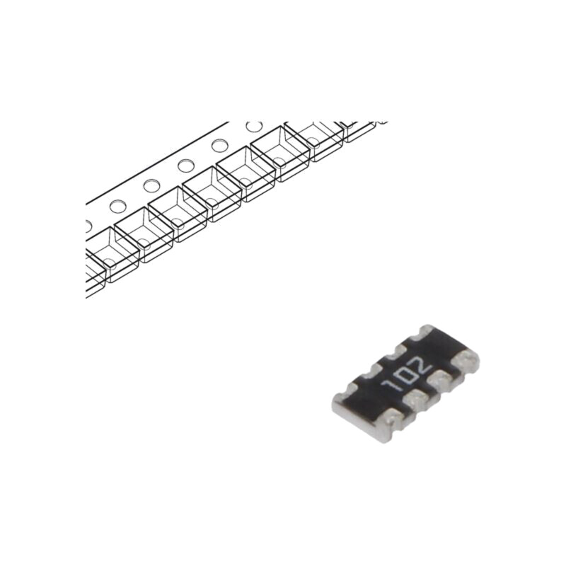 Rezistor multipolar: Y; SMD; 1kΩ; ±5%; 62,5mW; Nr.rezistori: 4 Rezistor multipolar: Y; SMD; 1kΩ; ±5%; 62,5mW; Nr.rezistori: 4