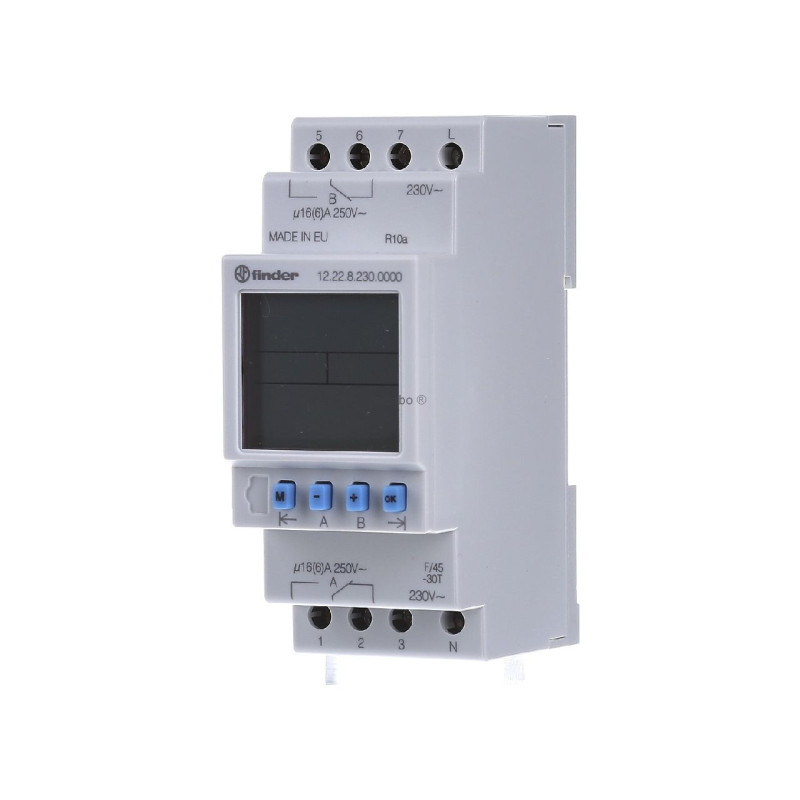Întrerupător cu temporizator 1min-7zile DPDT IP20 | Electronic-mag.ro | Componente Electronice