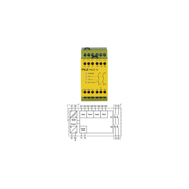 Releu de Siguranță PNOZ 16 24VAC 24VDC IP40 | Electronic-mag.ro | Componente Electronice