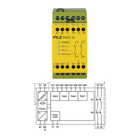 Releu de Siguranță PNOZ 16 24VAC 24VDC IP40 | Electronic-mag.ro | Componente Electronice