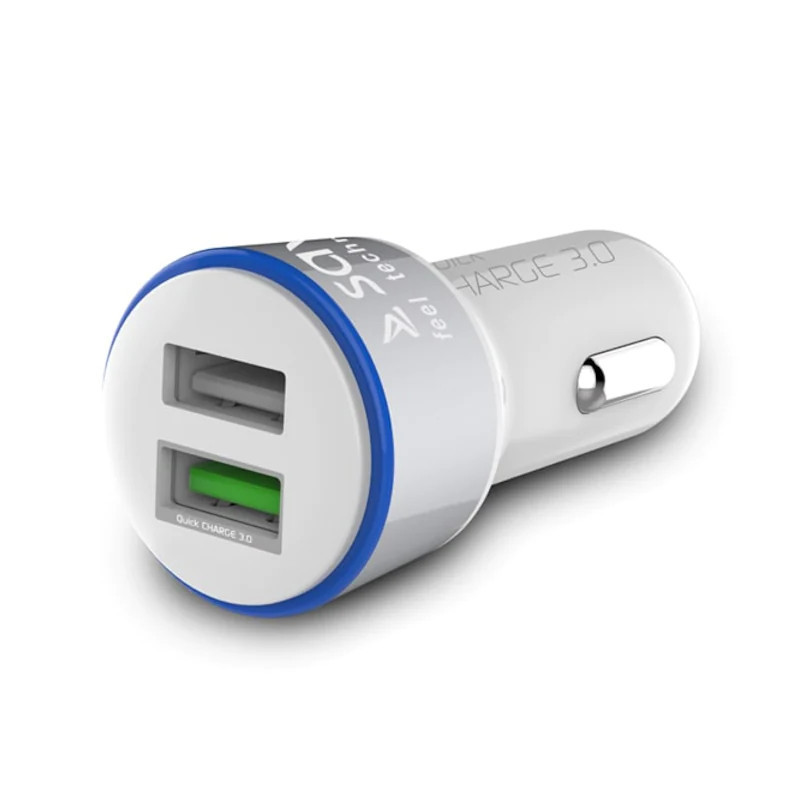 Încărcător USB Dublu Alb 12-24V | Electronic-mag.ro | Componente Electronice