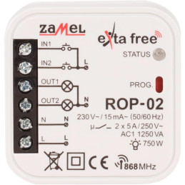 Receptor EXTA FREE 230VAC NO x2 IP20 250m ROP-02 în cutie de metal | Electronic-mag.ro | Componente Electronice