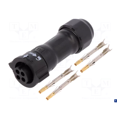 Conector circular mamă 4 pini X-Lok pe cablu | Electronic-mag.ro | Componente Electronice