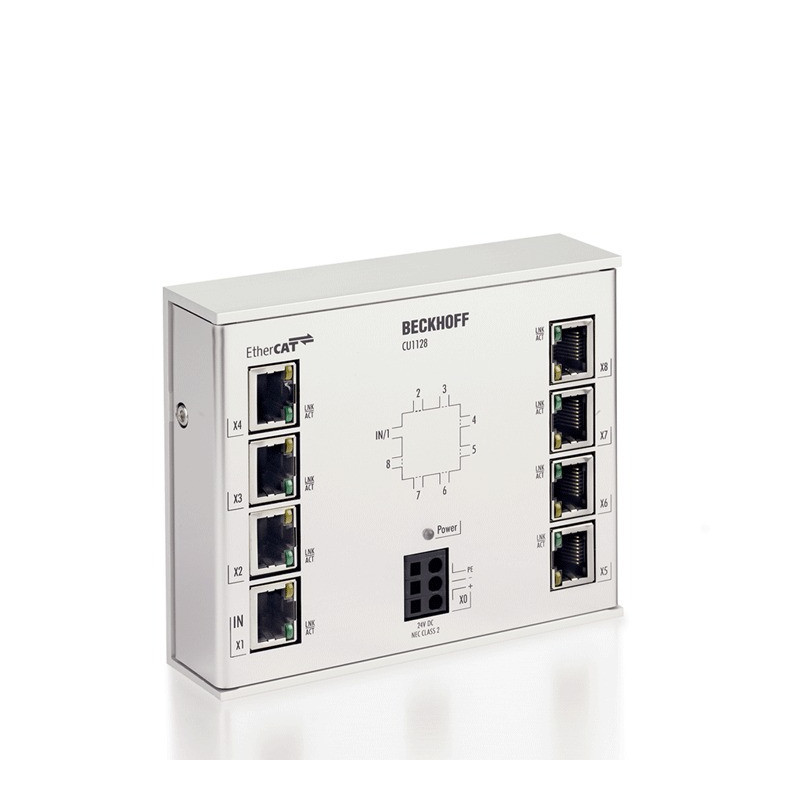 Switch Ethernet cu 8 porturi pentru şină DIN RJ45 IP20 24VDC | Electronic-mag.ro | Componente Electronice