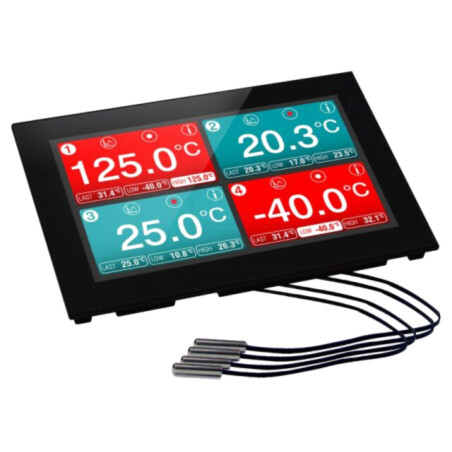 Înregistrator date; temperatură; Afişaj: LCD 7"; ±1°C; Ch: 4