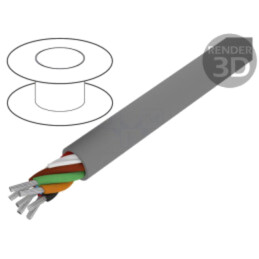 Cablu; Alpha Essential C&C; 7x22AWG; neecranat; 300V; 305m; Cu