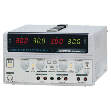 Alimentator: de laborator; liniar,multicanal; 0÷30VDC; 0÷3A; 0÷3A