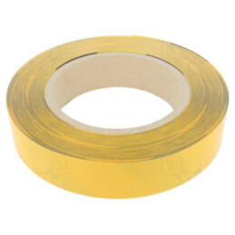 Bandă: de marcare; galbena-neagra; L: 50m; W: 50mm; autoadeziv; PVC