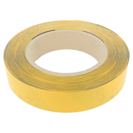 Bandă: de marcare; galbena-neagra; L: 50m; W: 50mm; autoadeziv; PVC