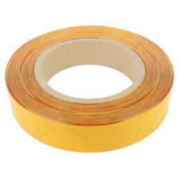 Bandă: de marcare; albă-roşie; L: 50m; W: 50mm; autoadeziv; PVC