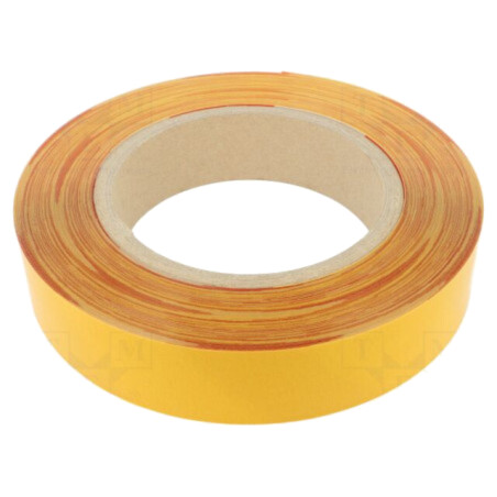 Bandă: de marcare; albă-roşie; L: 50m; W: 50mm; autoadeziv; PVC