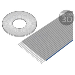 Cablu: cabluri bandă; 1,27mm; litat; Cu; neecranat; PO; gri deschis