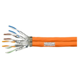 Cablu; S/FTP; 2x4x2x23AWG; 7; sârmă; Cu; LSZH; portocalie; 100m