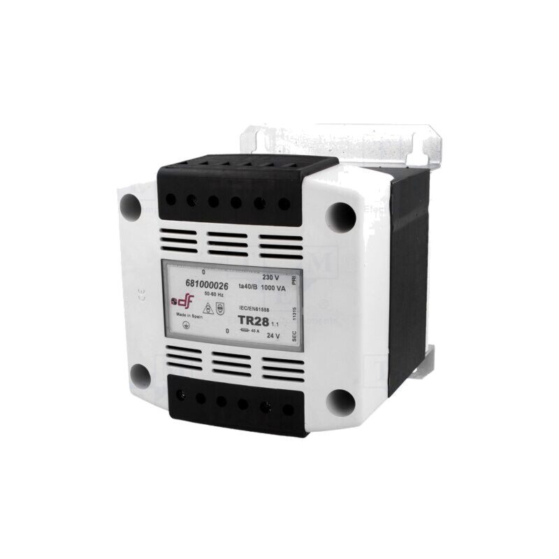 Transformator: alimentare; 1000VA; 230VAC; 24V; pentru şină DIN