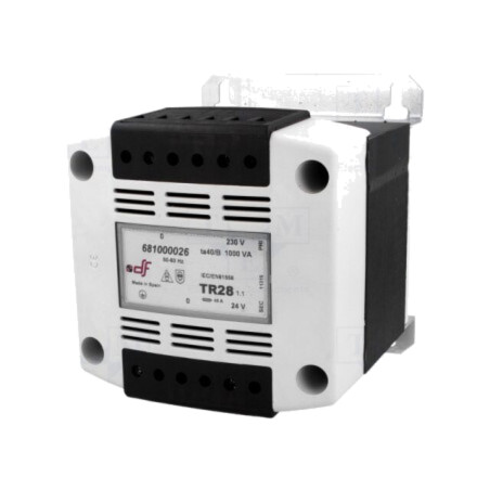 Transformator: alimentare; 1000VA; 230VAC; 24V; pentru şină DIN