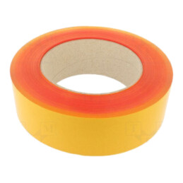 Bandă: de marcare; roşie; L: 50m; W: 75mm; autoadeziv; PVC