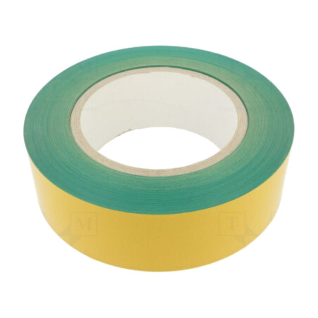 Bandă: de marcare; verde; L: 50m; W: 75mm; autoadeziv; PVC