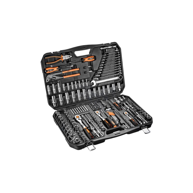 Set chei; 6-puncte,tubulară; Fixare: 1/2",1/4",3/8"; 233buc. Set chei; 6-puncte,tubulară; Fixare: 1/2",1/4",3/8"; 233buc.
