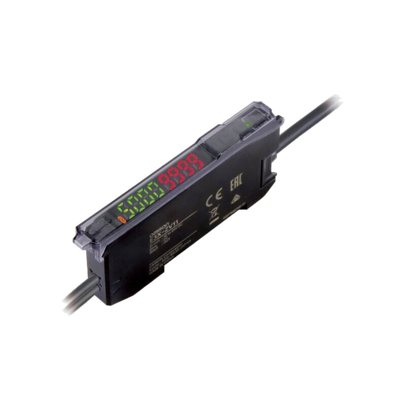 Senzor: amplificator fibră optică; Conexiune: cablu 2m; E3X