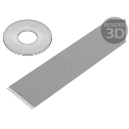 Cablu: cabluri bandă; 1mm; litat; Cu; neecranat; PVC; gri; 30m