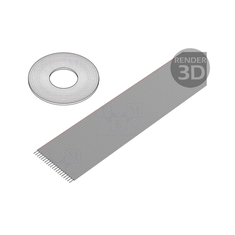 Cablu: cabluri bandă; 1mm; litat; Cu; neecranat; PVC; gri; 30m Cablu: cabluri bandă; 1mm; litat; Cu; neecranat; PVC; gri; 30m