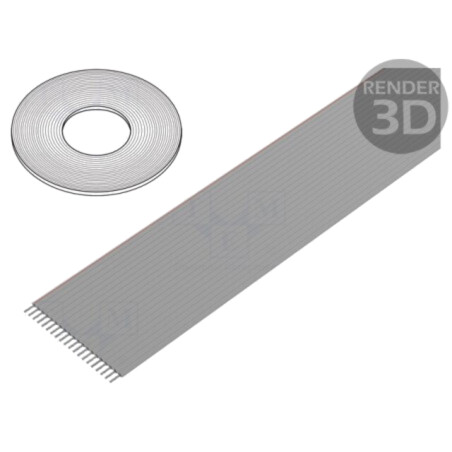 Cablu: cabluri bandă; 1mm; litat; Cu; neecranat; PVC; gri; 30m