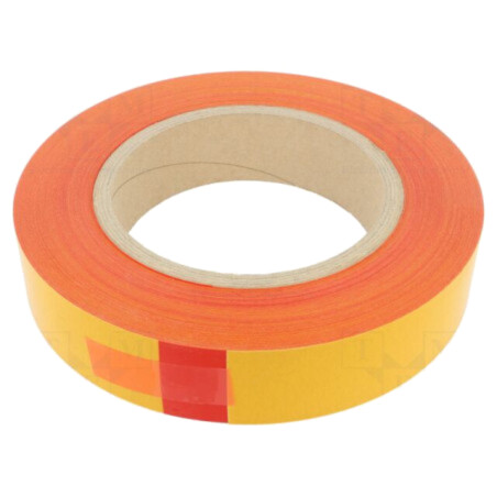 Bandă: de marcare; roşie; L: 50m; W: 50mm; autoadeziv; PVC