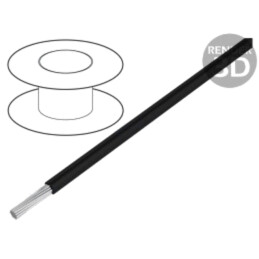 Cablu; HookUp Wire; litat; Cu; 16AWG; PVC; negru; 300V; 305m; 1000ft