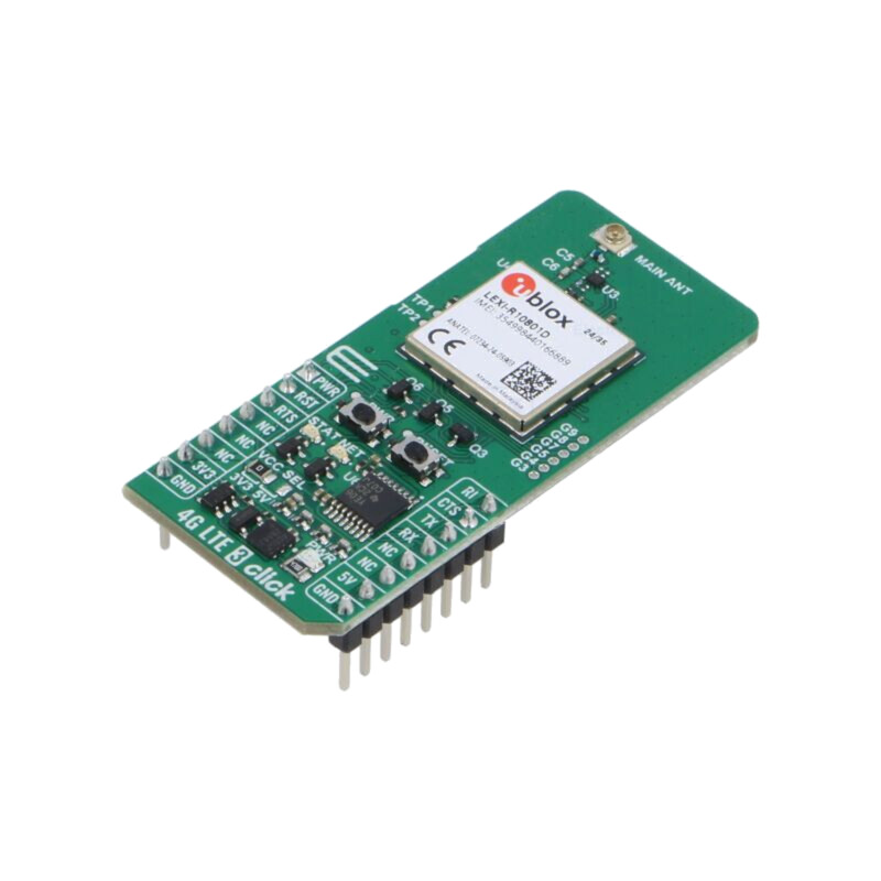 Click board; placă prototip; Comp: LEXI-R10801D; 4G LTE Click board; placă prototip; Comp: LEXI-R10801D; 4G LTE