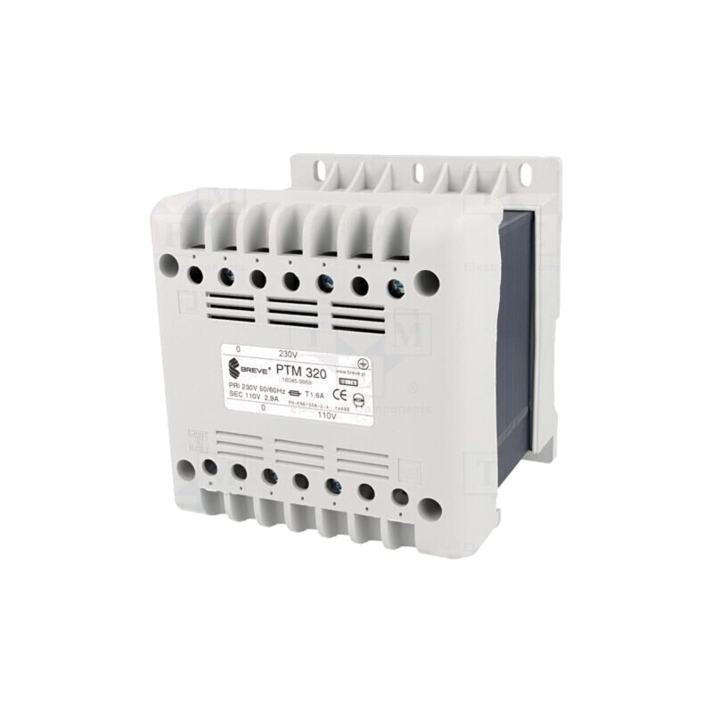 Transformator: alimentare; 320VA; 230VAC; 110V; pentru şină DIN Transformator: alimentare; 320VA; 230VAC; 110V; pentru şină DIN