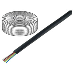 Cablu: cablu telecomunicaţii; 6x28AWG; litat; negru; 500m; Fire: Cu