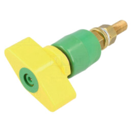 Clemă de laborator; galben-verde; 1kVDC; 200A; alamă; 143mm; Pas: 1