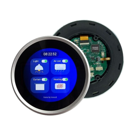 Afişaj: TFT; 2,1"; 480x480; Ø79x35,4mm; 300cd/m2; Controler: FT800Q