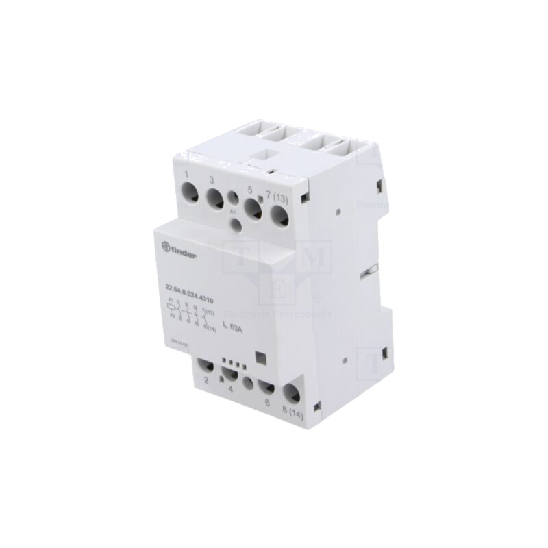 Contactor: 4-polar pt.instalaţii; 63A; 24VAC,24VDC; NO x4; IP20 Contactor: 4-polar pt.instalaţii; 63A; 24VAC,24VDC; NO x4; IP20