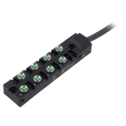 Cutie de conexiuni; M8; PIN: 3; 5m; soclu; 30VDC; 2A; PUR; IP67; IN: 8