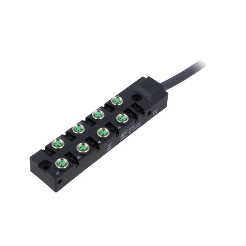 Cutie de conexiuni; M8; PIN: 3; 5m; soclu; 30VDC; 2A; PUR; IP67; IN: 8
