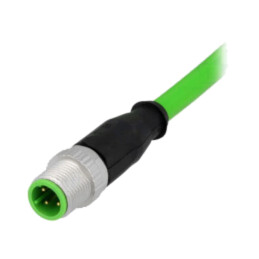 Conector: M12; mufă; tată; PIN: 4; drept; cod D-Ethernet; cabluri