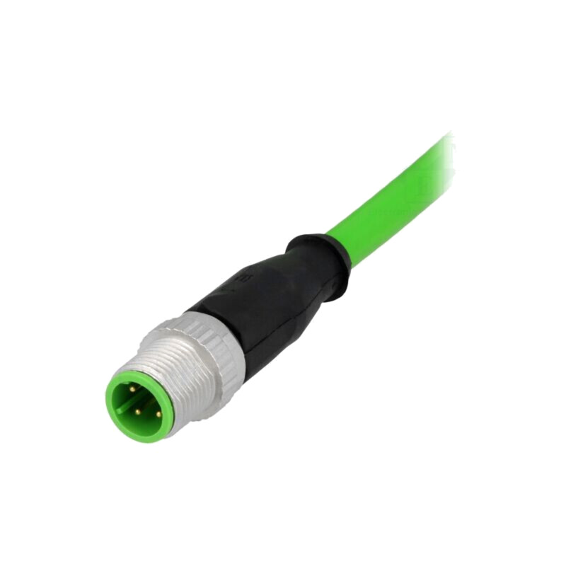 Conector: M12; mufă; tată; PIN: 4; drept; cod D-Ethernet; cabluri