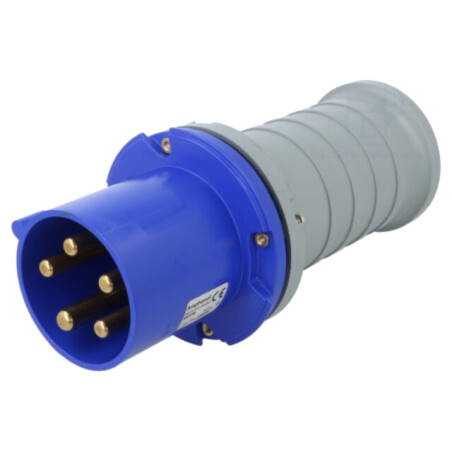Conector: alimentare AC trifazate; IP&S; 63A; 250V; mufă; tată