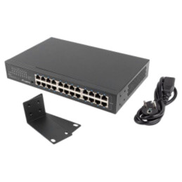 Switch Ethernet; IEC C14,RJ45 soclu x24; Gigabit Ethernet; 250m