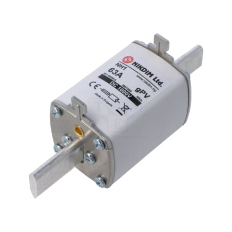 Siguranţă: siguranţă; 63A; 1kVDC; gPV; industrial; NH1