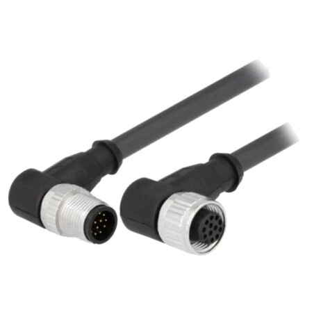 Cablu: pentru senzori/automatizări; PIN: 12; mufă; 10m